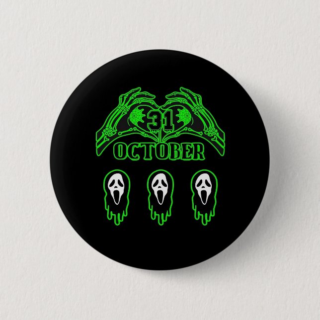 Skeleton Hands Classic Design 6 Cm Round Badge (Front)