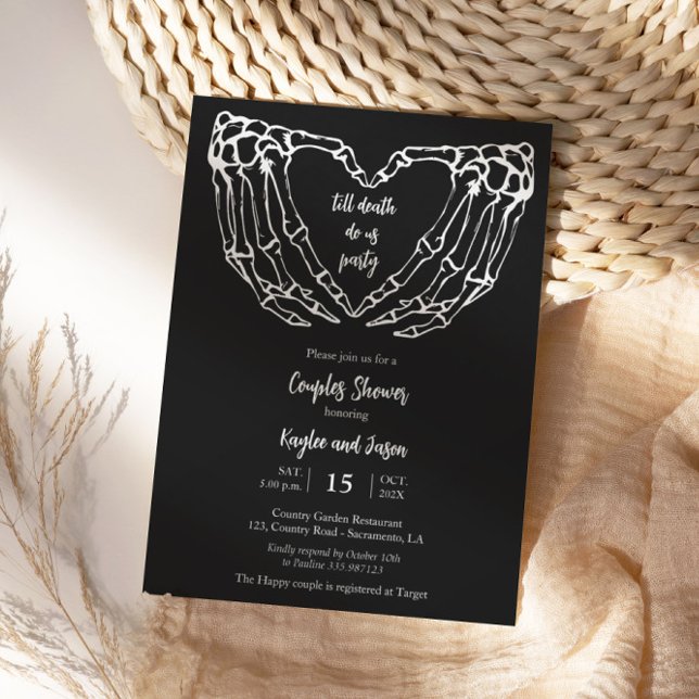 Skeleton Hands Fall Couples Shower Invitation (Creator Uploaded)