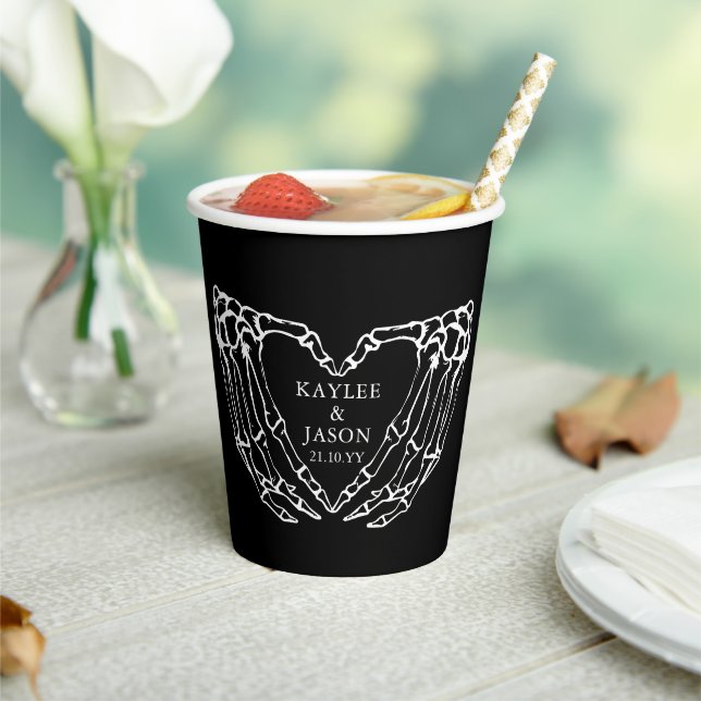 Skeleton Hands Fall Couples Shower till death Paper Cups (Insitu)