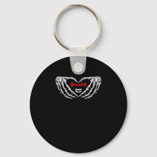Skeleton Hands Folded In A Heart. Funny Halloween  Key Ring