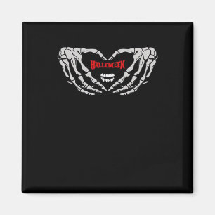 Skeleton Hands Folded In A Heart. Funny Halloween  Magnet