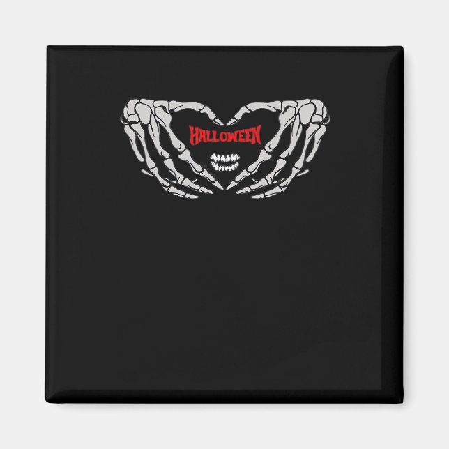 Skeleton Hands Folded In A Heart. Funny Halloween  Magnet (Front)