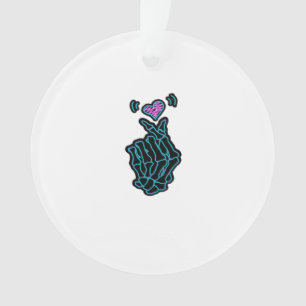 Skeleton Hands Forming A Heart Gentle Expression Ornament