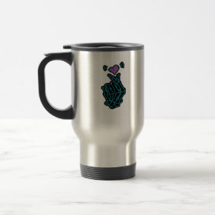 Skeleton Hands Forming A Heart Gentle Expression Travel Mug