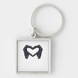 Skeleton Hands Forming A Heart  Key Ring