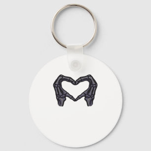 Skeleton Hands Forming A Heart  Key Ring