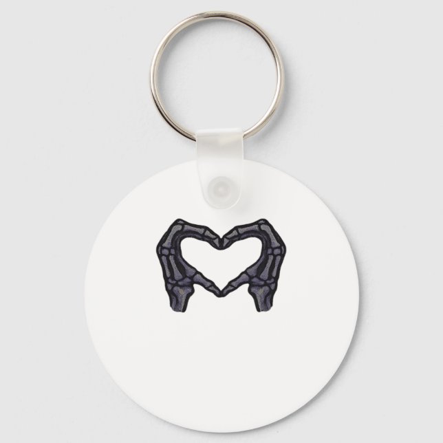 Skeleton Hands Forming A Heart  Key Ring (Front)