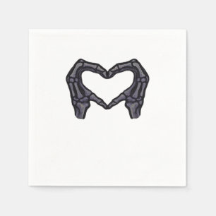 Skeleton Hands Forming A Heart Napkin