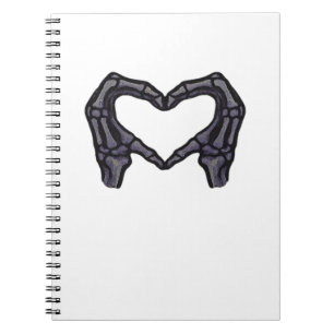 Skeleton Hands Forming A Heart Notebook