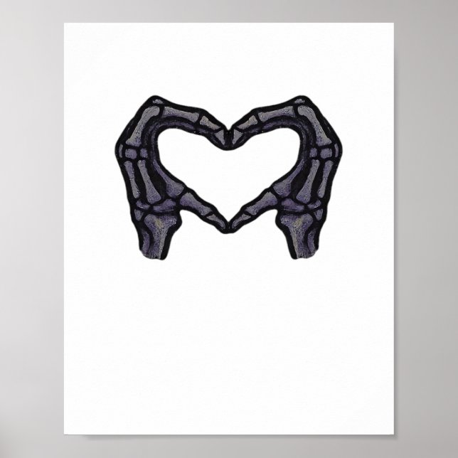 Skeleton Hands Forming A Heart  Poster (Front)