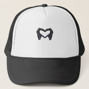 Skeleton Hands Forming A Heart Trucker Hat