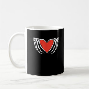 Skeleton Hands Forming Heart – Creepy Gothic Hallo Coffee Mug