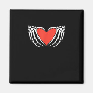 Skeleton Hands Forming Heart – Creepy Gothic Hallo Magnet