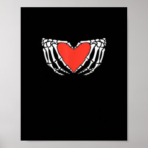 Skeleton Hands Forming Heart – Creepy Gothic Hallo Poster