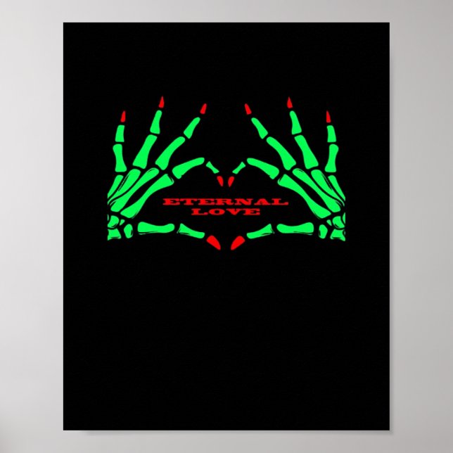 Skeleton Hands - Funny Halloween Poster (Front)