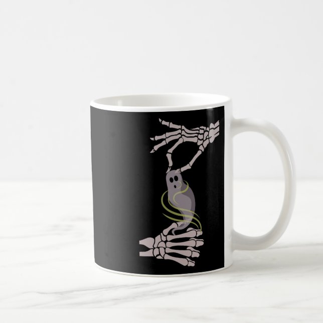 Skeleton Hands Ghost Spooky Halloween  Coffee Mug (Right)