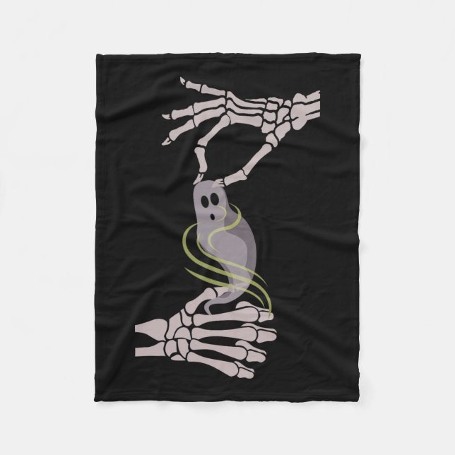 Skeleton Hands Ghost Spooky Halloween  Fleece Blanket (Front)
