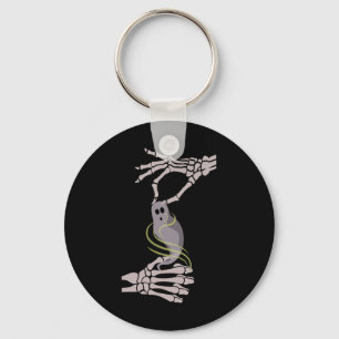 Skeleton Hands Ghost Spooky Halloween Key Ring