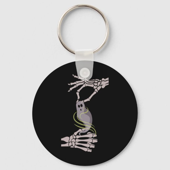 Skeleton Hands Ghost Spooky Halloween  Key Ring (Front)