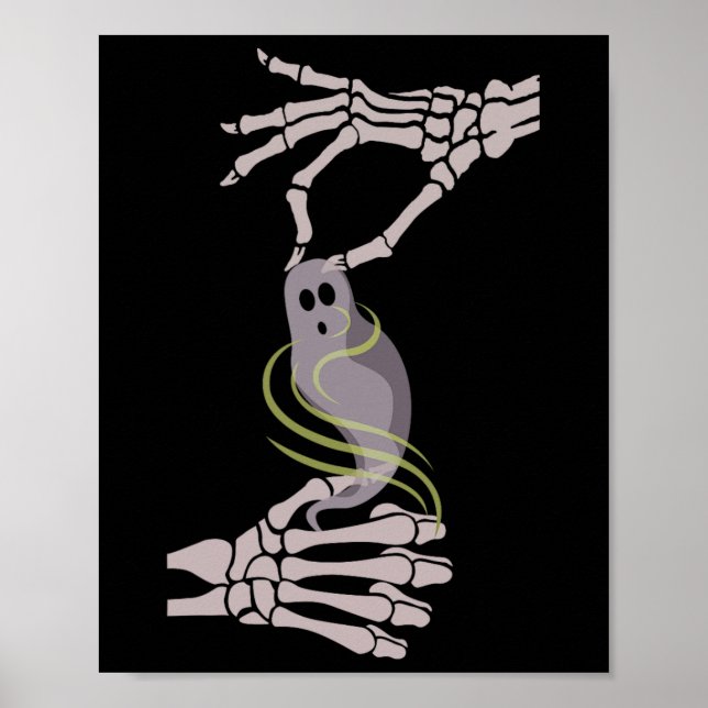 Skeleton Hands Ghost Spooky Halloween  Poster (Front)