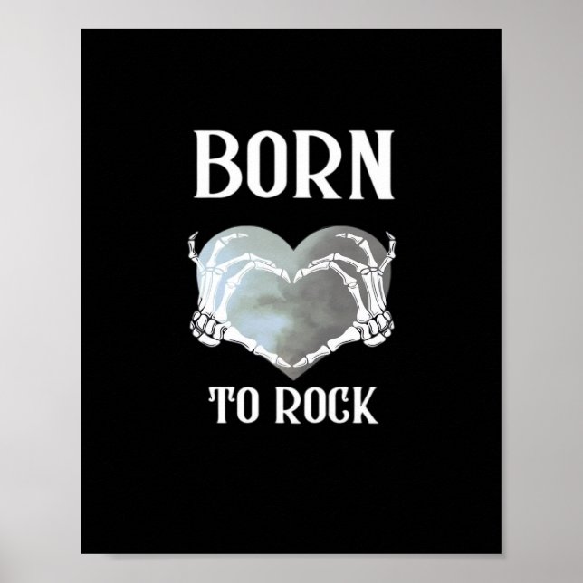 Skeleton Hands Grey Heart Graphic For  Classic Poster (Front)