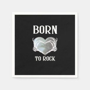 Skeleton Hands Grey Heart Modern Aesthetic Napkin