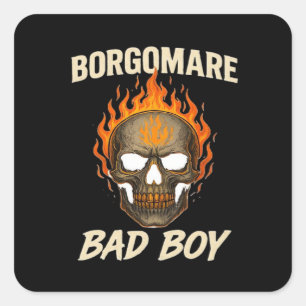 Skeleton Hands Heart Bold Graphic Style Square Sticker