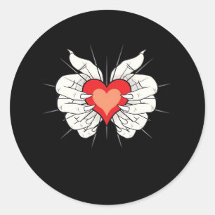 Skeleton Hands Heart Classic Aesthetic Classic Round Sticker
