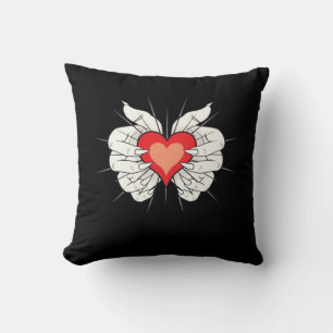Skeleton Hands Heart Classic Aesthetic Cushion