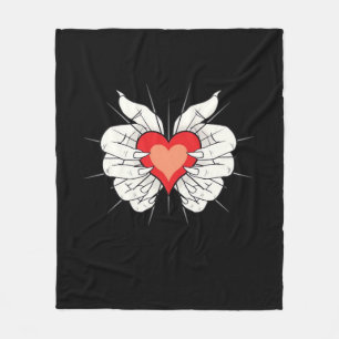 Skeleton Hands Heart Classic Aesthetic Fleece Blanket