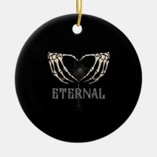Skeleton Hands Heart Classic Ceramic Tree Decoration