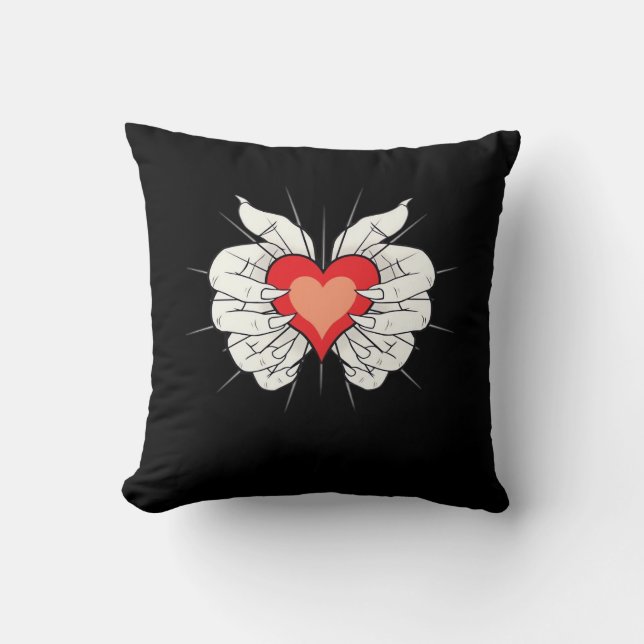 Skeleton Hands Heart Classic Cushion (Front)