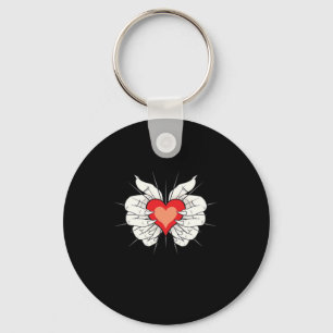 Skeleton Hands Heart Classic Key Ring