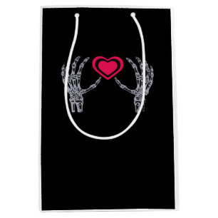 Skeleton Hands Heart Cute Medium Gift Bag
