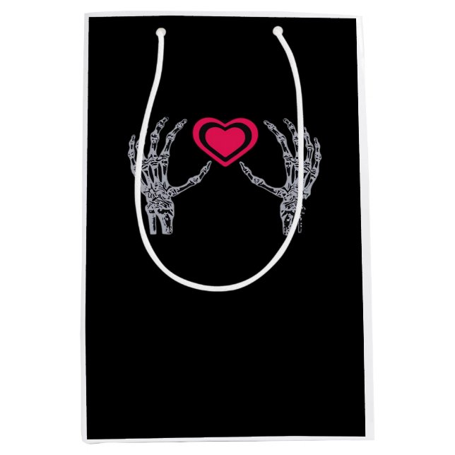 Skeleton Hands Heart Cute Medium Gift Bag (Front)