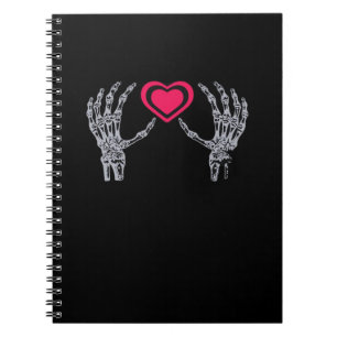 Skeleton Hands Heart Cute Notebook