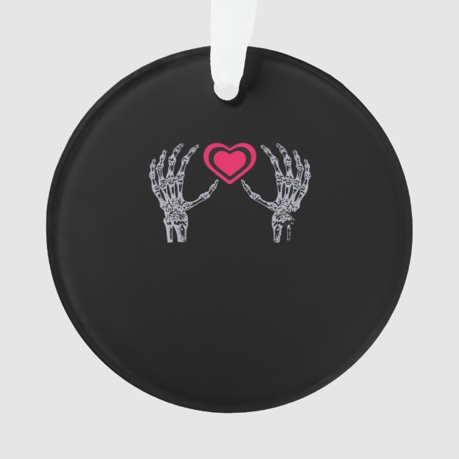 Skeleton Hands Heart Cute Ornament (Front)