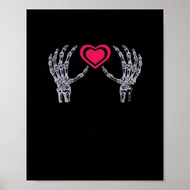Skeleton Hands Heart Cute Poster (Front)