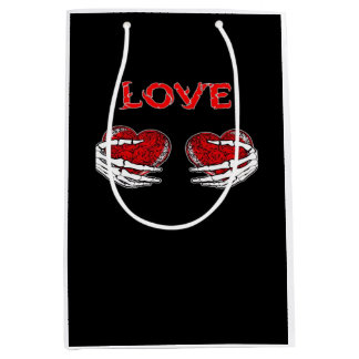 Skeleton Hands Heart Funny Design Medium Gift Bag