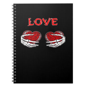 Skeleton Hands Heart Funny Design Notebook