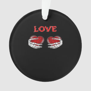 Skeleton Hands Heart Funny Design Ornament