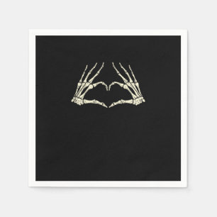 Skeleton Hands Heart Funny Halloween Men Women Kid Napkin