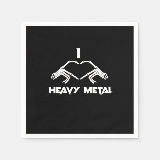 Skeleton Hands Heart  - Funny Halloween Napkin (Front)