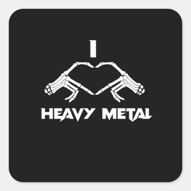 Skeleton Hands Heart  - Funny Halloween Square Sticker (Front)