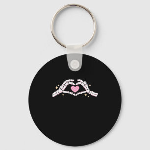 Skeleton Hands Heart Funny Key Ring