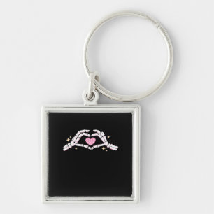 Skeleton Hands Heart Funny Key Ring
