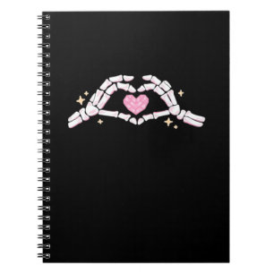 Skeleton Hands Heart Funny Notebook