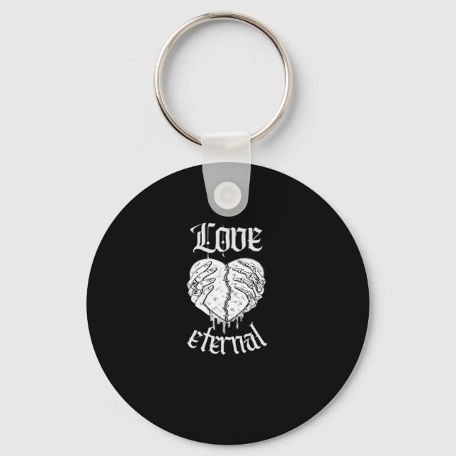 Skeleton Hands Heart Gothic Classic  Key Ring (Front)
