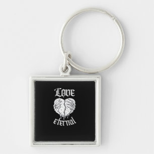 Skeleton Hands Heart Gothic Classic Key Ring