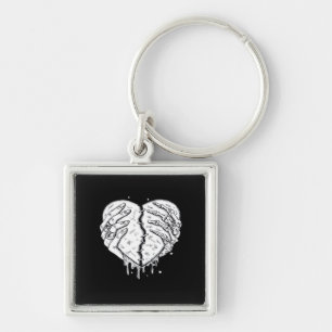 Skeleton Hands Heart– Gothic Heart Classic Key Ring